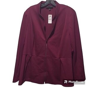 Burgundy Peplum Blazer, size